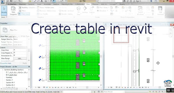 ایجاد جدول در revit