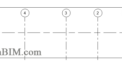 خطوط آکس در نما نرم افزار Revit