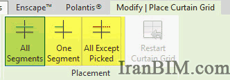 انواع ترسیم One Segments , All Segments و All Except Picked در قسمت Modify نرم افزار Revit